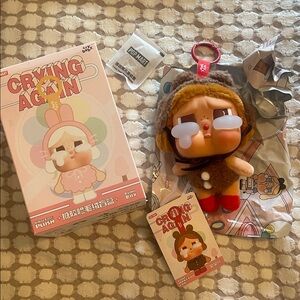 Pop Mart Crying Again - Love Makes Us Cry Vinyl Face Plush Pendant ♥️